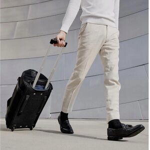 Wool & Oak NOVA Large Duffle Bag Black Leather- Carry On Garment  EUC